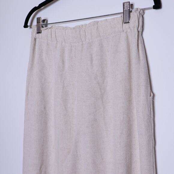 TYSA Linen Blend Wide Leg Trousers Oatmeal Lightweight Linen Casual Women's 2 - Picture 7 of 11